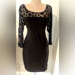 Elegant Polka Dot Mesh Dress. Size Medium.